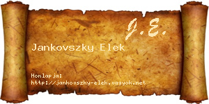 Jankovszky Elek névjegykártya
