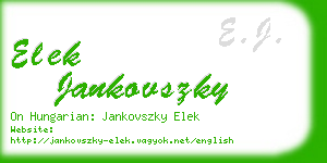 elek jankovszky business card